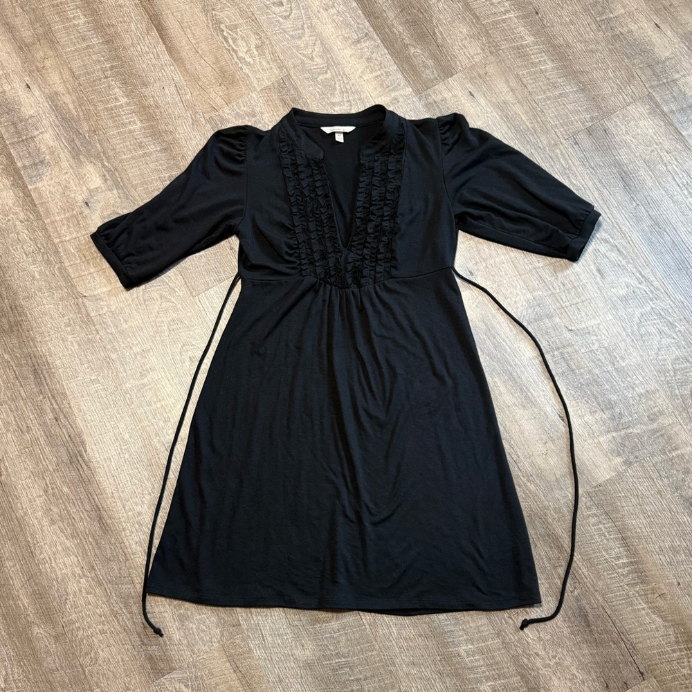 Speechless Black Midi Dress with Ruffle Detail